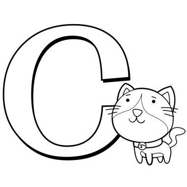 çocuklar için c alfabe boyama