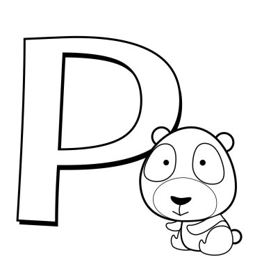 çocuklar için p alfabe boyama