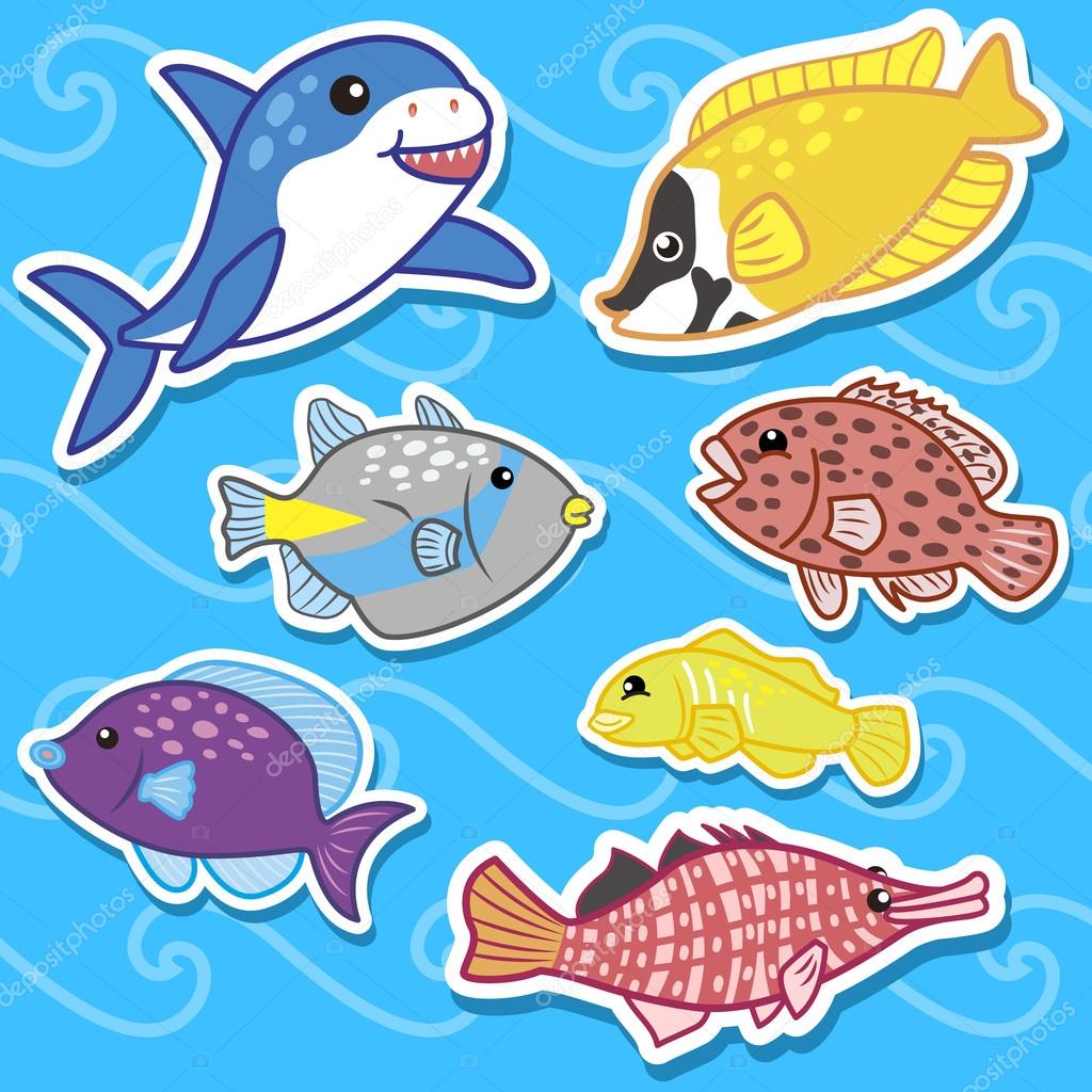 Cute sea animal stickers07