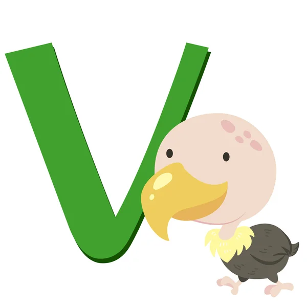 Alphabet animal V — Image vectorielle
