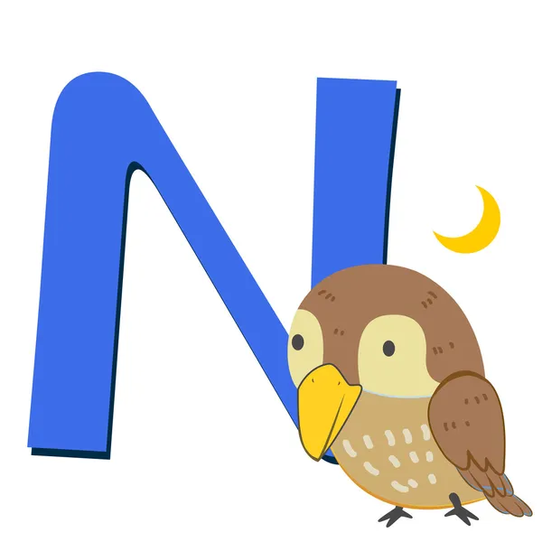 Alphabet animal N — Image vectorielle