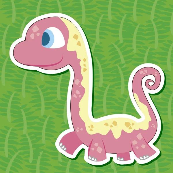 Cute dinosaur sticker47 — Stock Vector