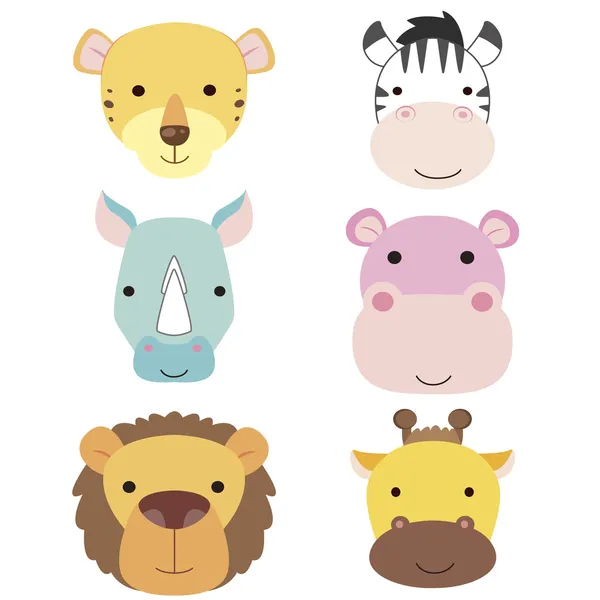 Cute dieren hoofd icon01 — Stockvector