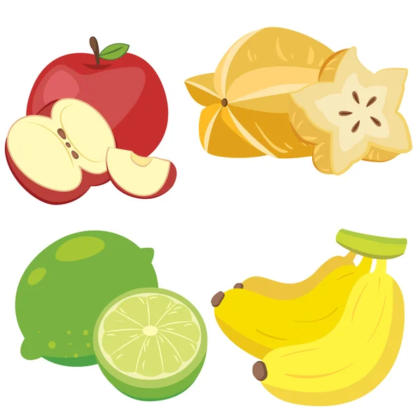 Mignon collection de fruits01 — Image vectorielle