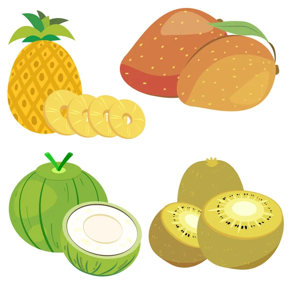 Mignon collection de fruits06 — Image vectorielle