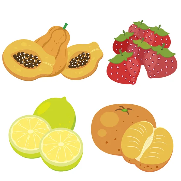 Colección de frutas lindas07 — Vector de stock