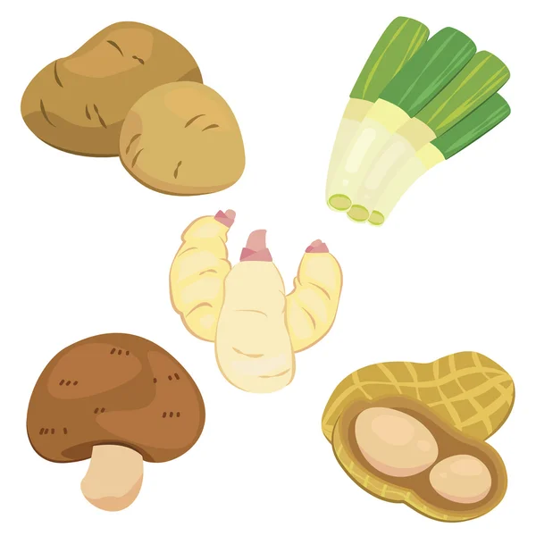 Linda colección de verduras 05 — Vector de stock