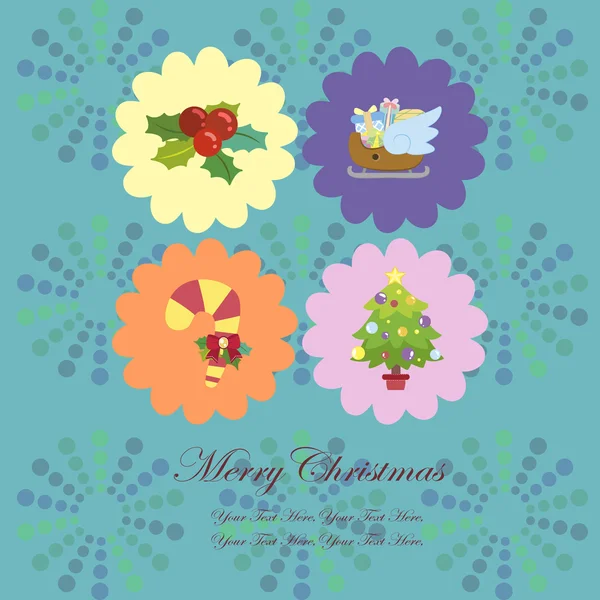 Cartone animato carta di Natale — Vettoriale Stock