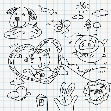 defter kağıt doodles