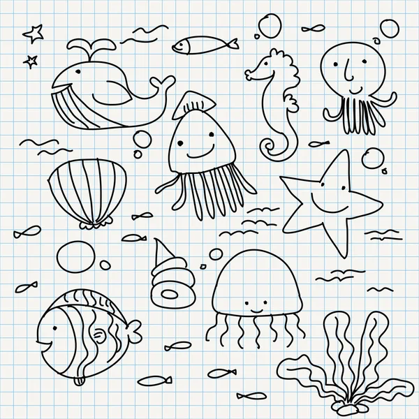 Caderno de papel doodles —  Vetores de Stock