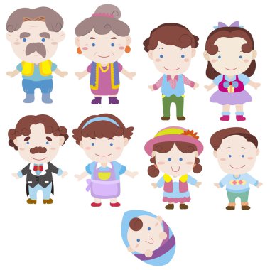 çizgi film aile simgesi