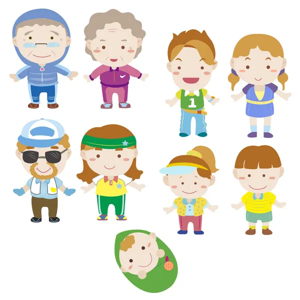 Icono de familia de dibujos animados — Vector de stock