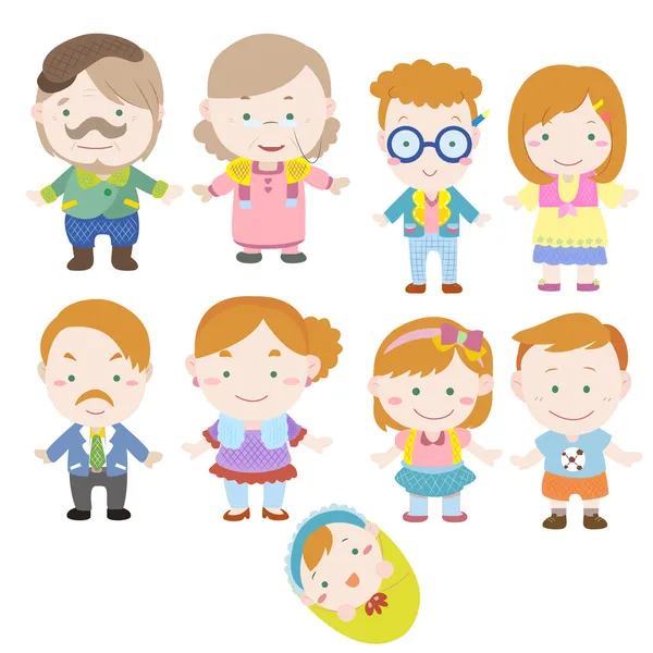 Cartoon familie pictogram — Stockvector