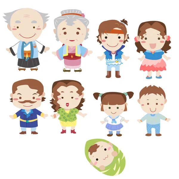 Cartoon familie pictogram — Stockvector