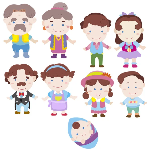 Cartoon familie pictogram — Stockvector