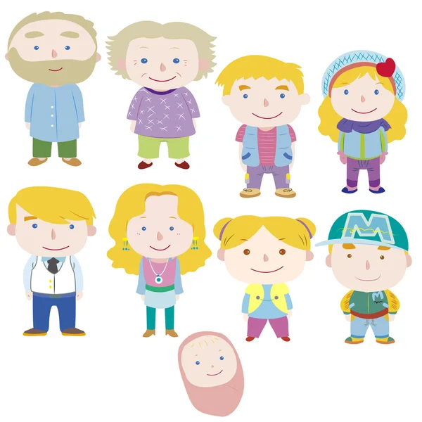 Cartoon familie pictogram — Stockvector