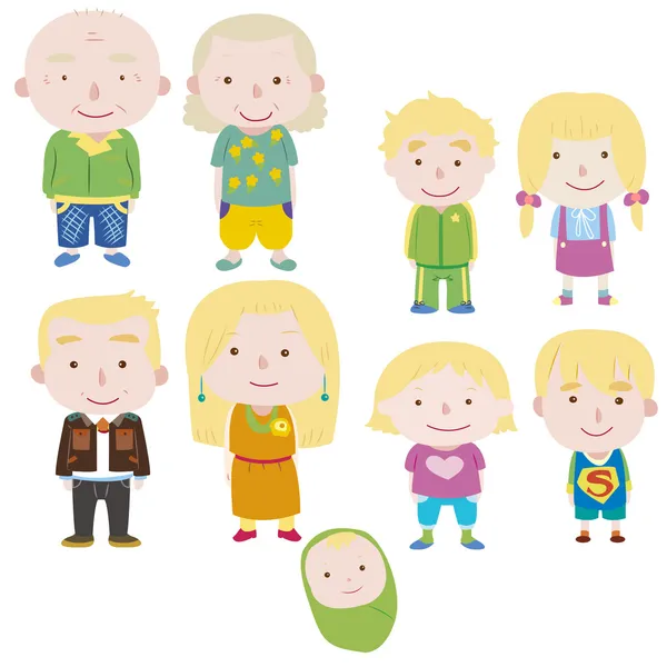 Cartoon familie pictogram — Stockvector