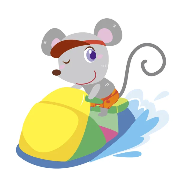 Een muis strandactiviteiten — Stockvector