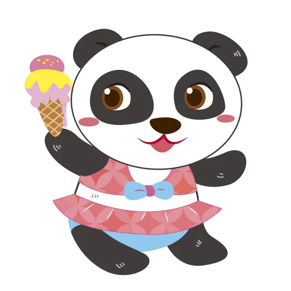 Een panda strand activiteiten — Stockvector