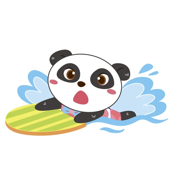 Une plage de panda activités — Image vectorielle