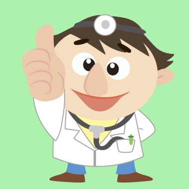 Cartoon doctor thumbs up clipart