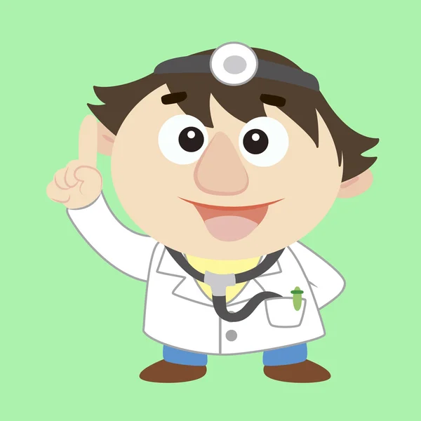 Doctor, personaje de dibujos animados, ilustración vectorial — Vector de stock