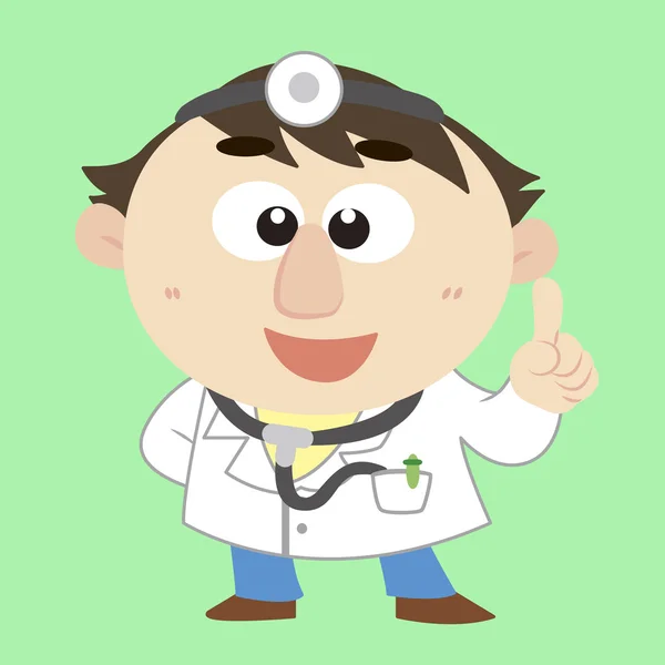 Docteur, personnage de bande dessinée, illustration vectorielle — Image vectorielle