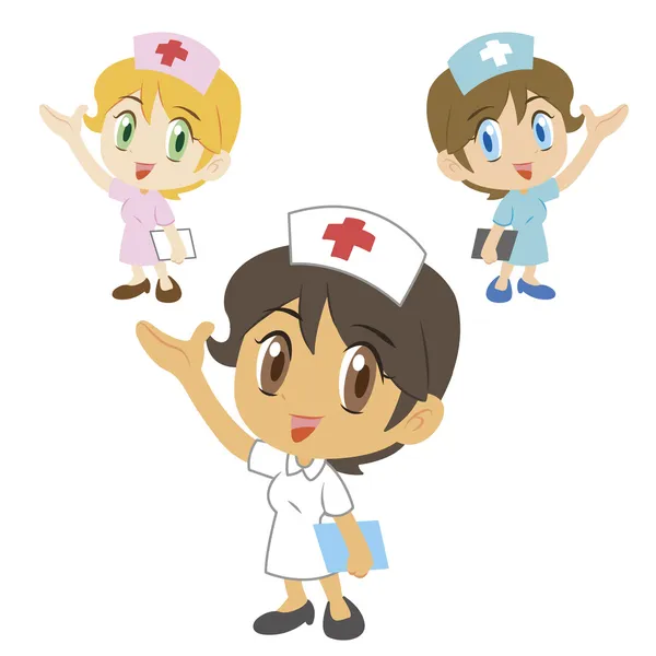 Nurse ,cartoon character, vector illustration — Stock Vector