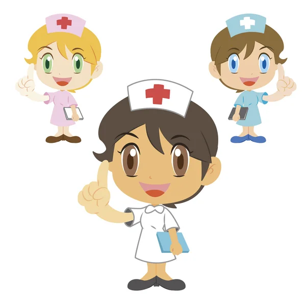 Krankenschwester, Cartoonfigur, Vektorillustration — Stockvektor