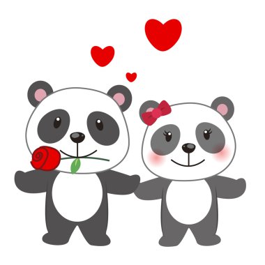 bir çift panda çizimi