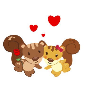 Illustration of a pair of squirrel clipart