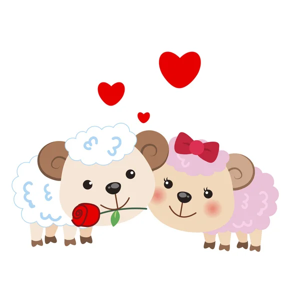Ilustração de um par de ovelhas — Vetor de Stock
