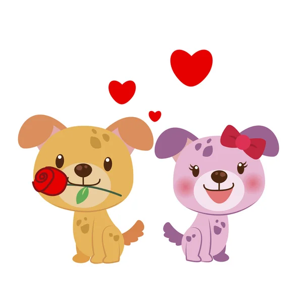 Illustration d'une paire de chien — Image vectorielle