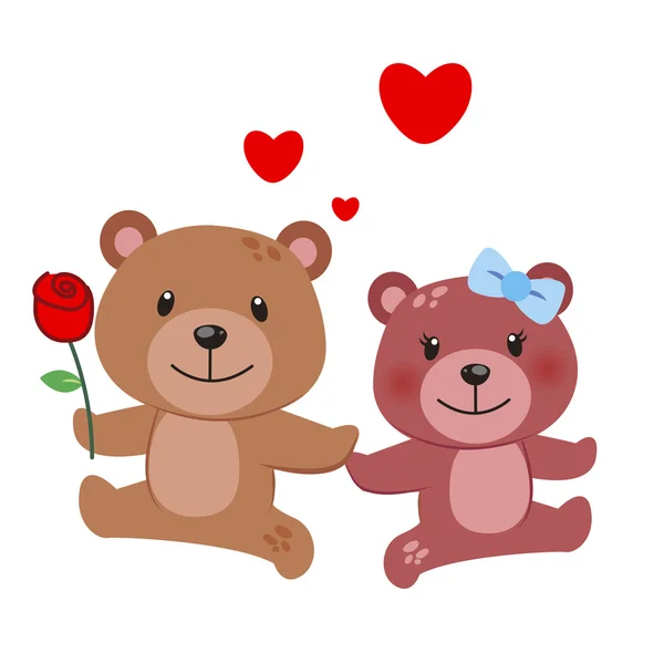 Illustration d'une paire d'ours — Image vectorielle