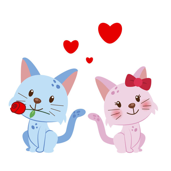 Иллюстрация пары кошек
