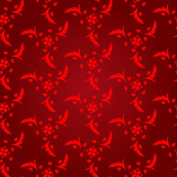 Seamless abstract floral pattern background, red — Stock Vector