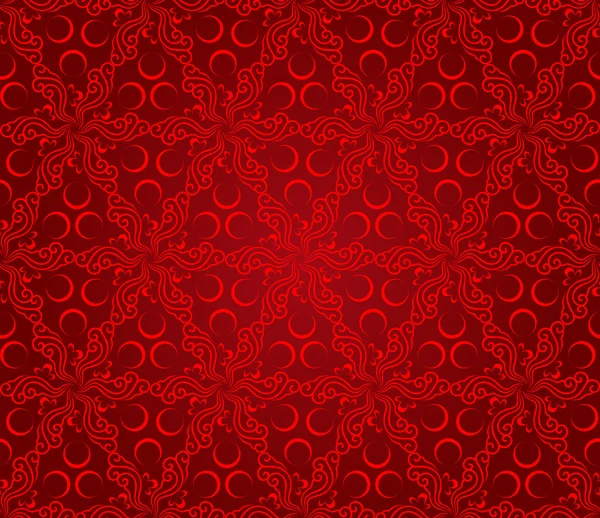Fondo de patrón floral abstracto sin costuras, rojo — Vector de stock