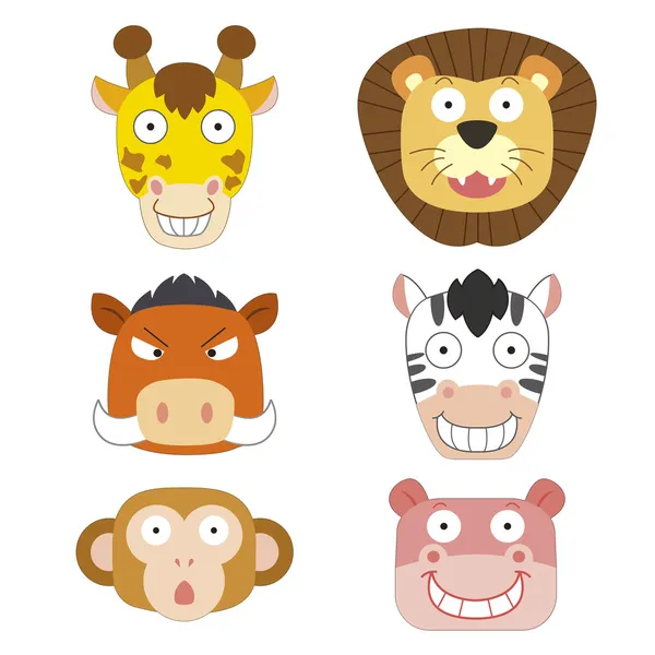 Lindo animal cabeza icono — Vector de stock