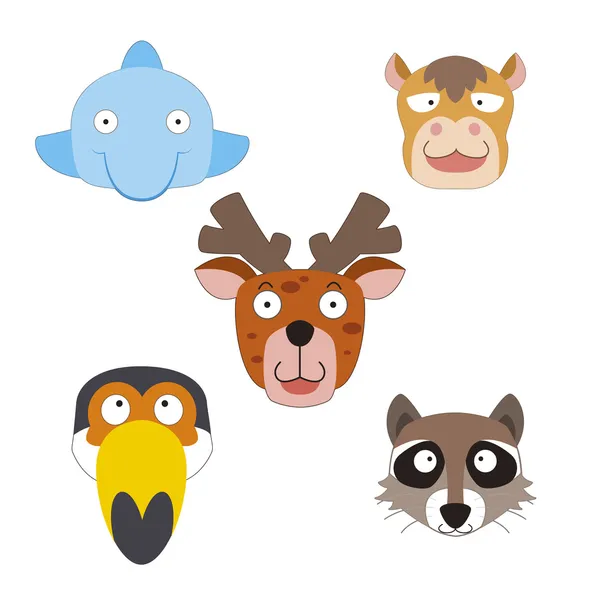 Cute zwierząt głowa ikona — Wektor stockowy