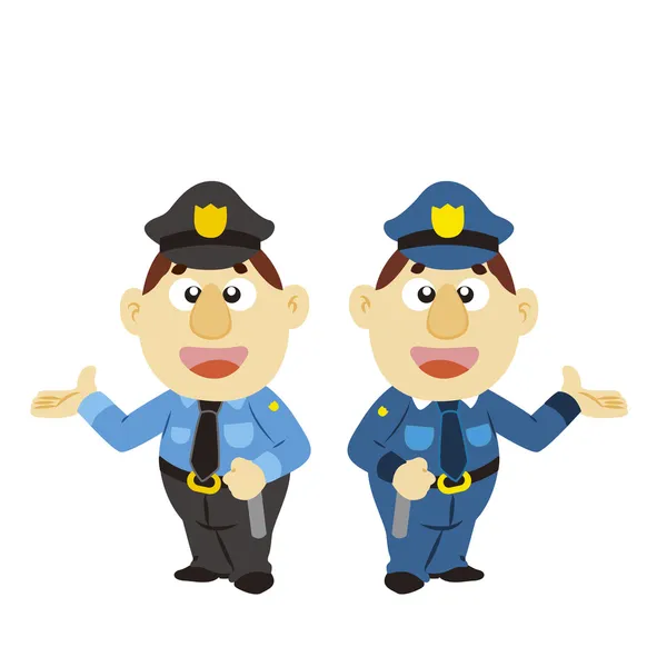 Funny cartoon policeman, two colors — Stock Vector