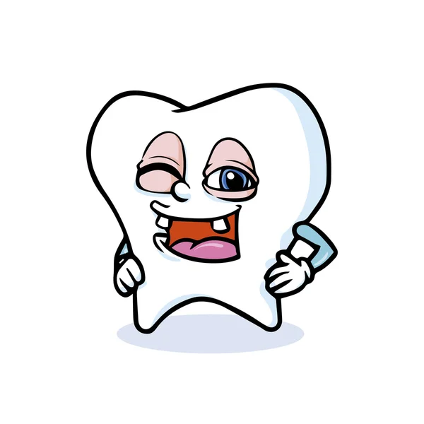 Αστείο καρτούν δόντι — Διανυσματικό Αρχείο