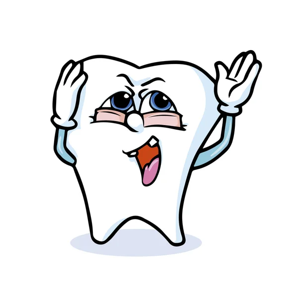 Funny cartoon tooth — Stock Vector