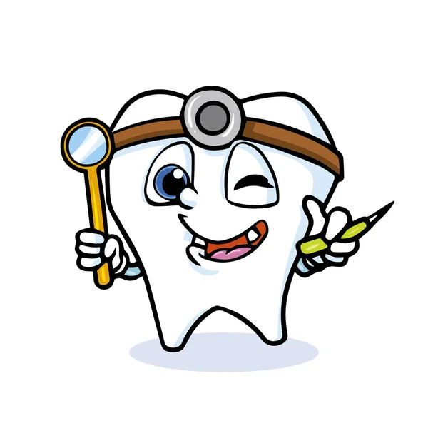 Αστείο καρτούν δόντι — Διανυσματικό Αρχείο