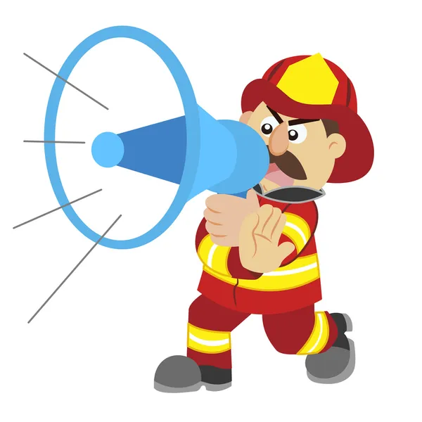 Een illustratie van cartoon brandweerman, vector — Stockvector