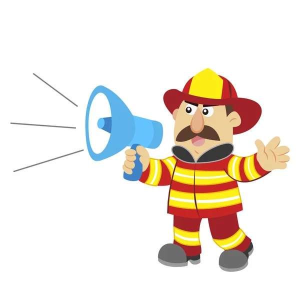 Uma ilustração de bombeiro dos desenhos animados, vetor — Vetor de Stock