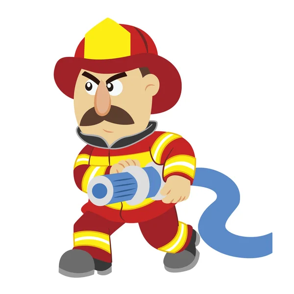 Een illustratie van cartoon brandweerman, vector — Stockvector