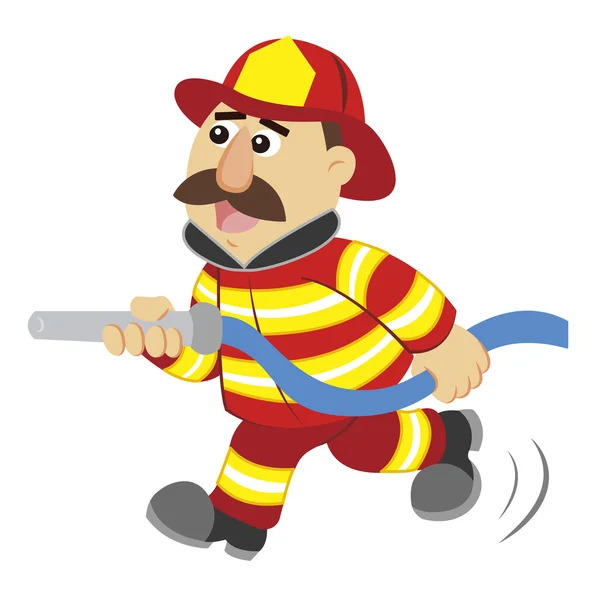 Eine Illustration von Cartoon Feuerwehrmann, Vektor — Stockvektor