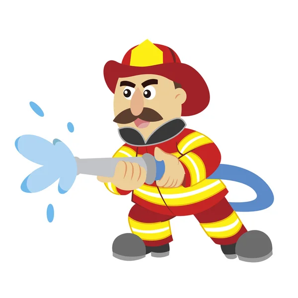 An illustration of cartoon fireman ,vector — Stock Vector