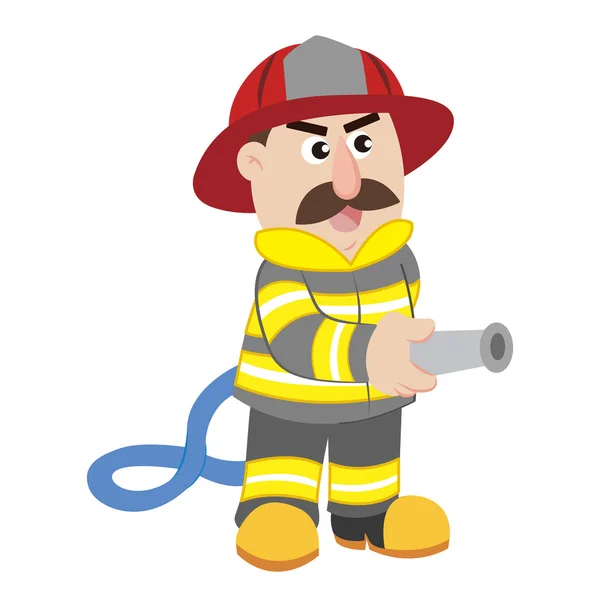 Uma ilustração de bombeiro dos desenhos animados, vetor —  Vetores de Stock