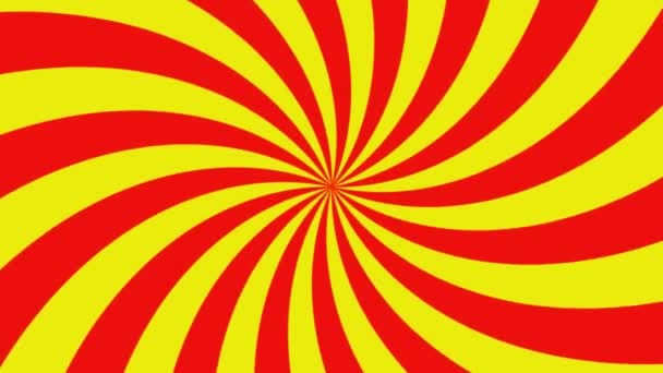 Rotating vortex with red and yellow stripes — Stock Video